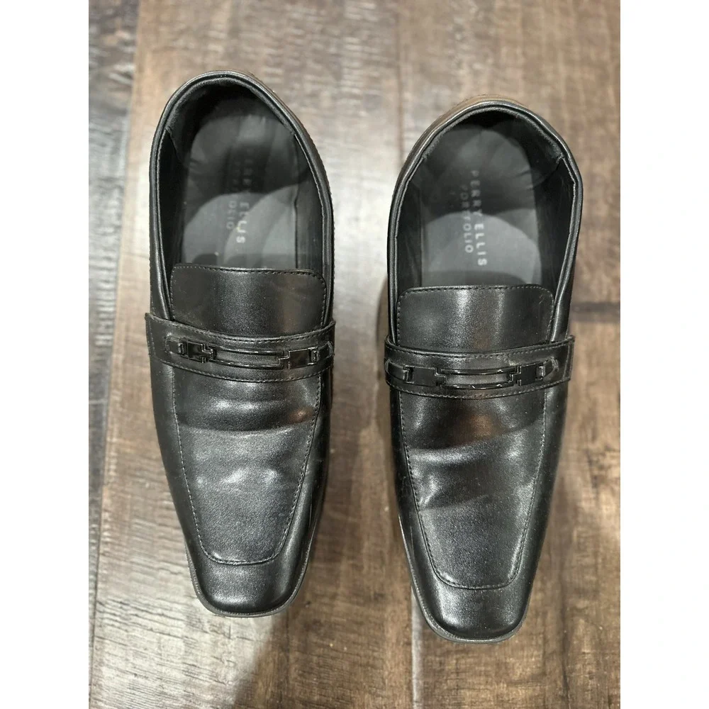 Perry Ellis Portfolio Men's Randle‎ Wide Loafers. Size 9. Black.